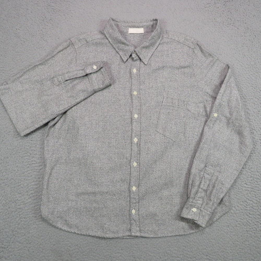 CP Shades Womens‎ Grey Salt Pepper Button Up Shirt Boho Oversized L 145-83A